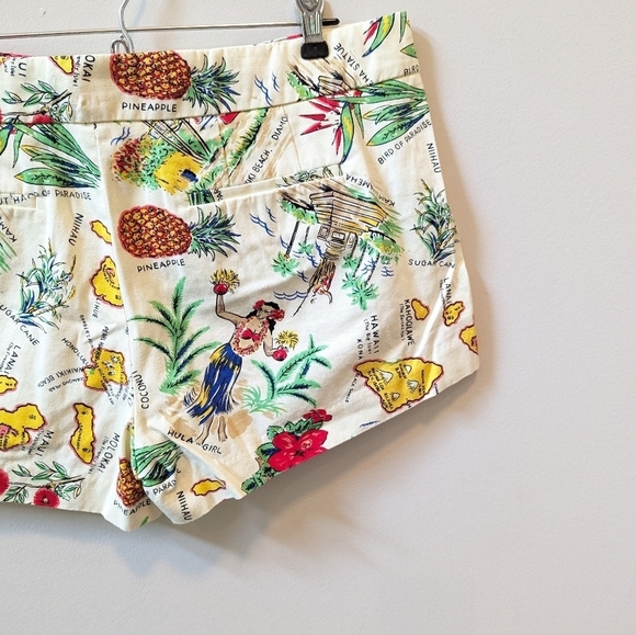 J. Crew Tropical Hawaiian Print Chino Shorts Hula Island Beach - Picture 6 of 12